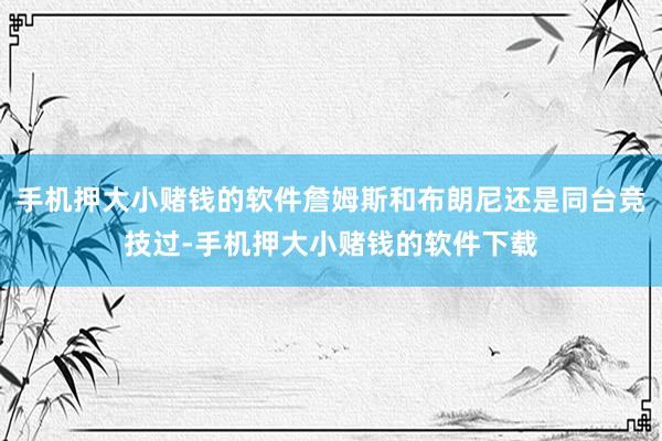 手机押大小赌钱的软件詹姆斯和布朗尼还是同台竞技过-手机押大小赌钱的软件下载