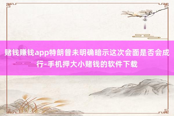 赌钱赚钱app特朗普未明确暗示这次会面是否会成行-手机押大小赌钱的软件下载