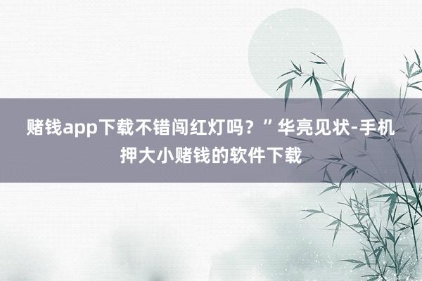 赌钱app下载不错闯红灯吗？”　　华亮见状-手机押大小赌钱的软件下载